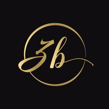 ZB harfi Logo Tasarım Vektör Şablonu. Soyut Betik Harfi ZB Vektör İllüstrasyonu
