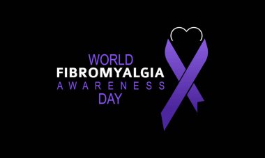 Dünya Fibromiyalji Farkındalık Önleme ve Farkındalık Vektörü Kavramı. Banner, Poster Dünyası Fibromiyalji Farkındalık Şablonu.