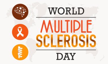 Dünya Çoklu Sklerozu (MS Day) Günlük Sağlık Önleme ve Farkındalık Vektörü Konsepti. Pankart, Poster MS Gün Farkındalık Şablonu.