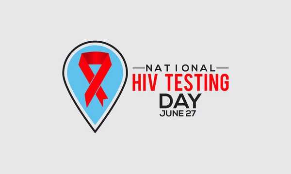 National Hiv Testing Day Vactor Banner Observed June Every Year — Stock Vector