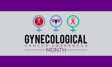 Gynecological Cancer Awareness banner design. importance of bringing awareness cervical, ovarian, uterine/endometrial, vaginal and vulvar cancer. clipart