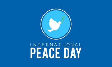 Her yıl Eylül ayında uluslararası barış günü kutlanır. Vektör illüstrasyonu, afiş, poster, kart, arkaplan tasarımı.