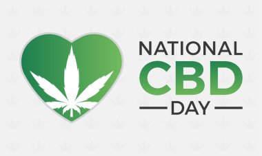 Ulusal CBD afişi, poster, kart, arka plan CBC tatil şablonu. Pek çok insanın hayatını değiştiren bir cannabinoid 'i kutlamak..