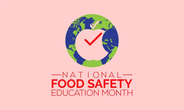 Národní Bezpečnost Potravin Vzdělávací Měsíc Prapor Plakát Karta Pozadí Designu — Stockový vektor