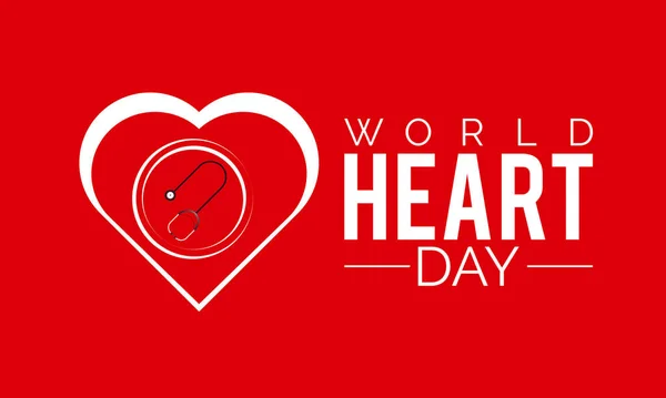 Всесвітній День Пам Яті Про День Серця Відзначається Щороку Вересень — стоковий вектор