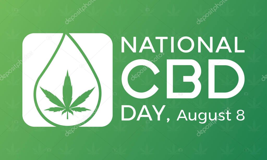 National cbd day banner, poster, card, background cbd holiday template. Celebrating a cannabinoid that is seemingly changing the lives of many.