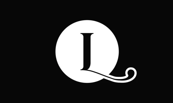 Iniziale Lettera Colore Nero Con Sfondo Bianco Logo Modello Vettoriale — Vettoriale Stock