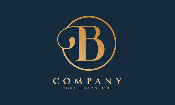Первоначальный B буква Золотой цвет с черным фоном Логотип Дизайн векторный шаблон. Дизайн логотипа буквы B
