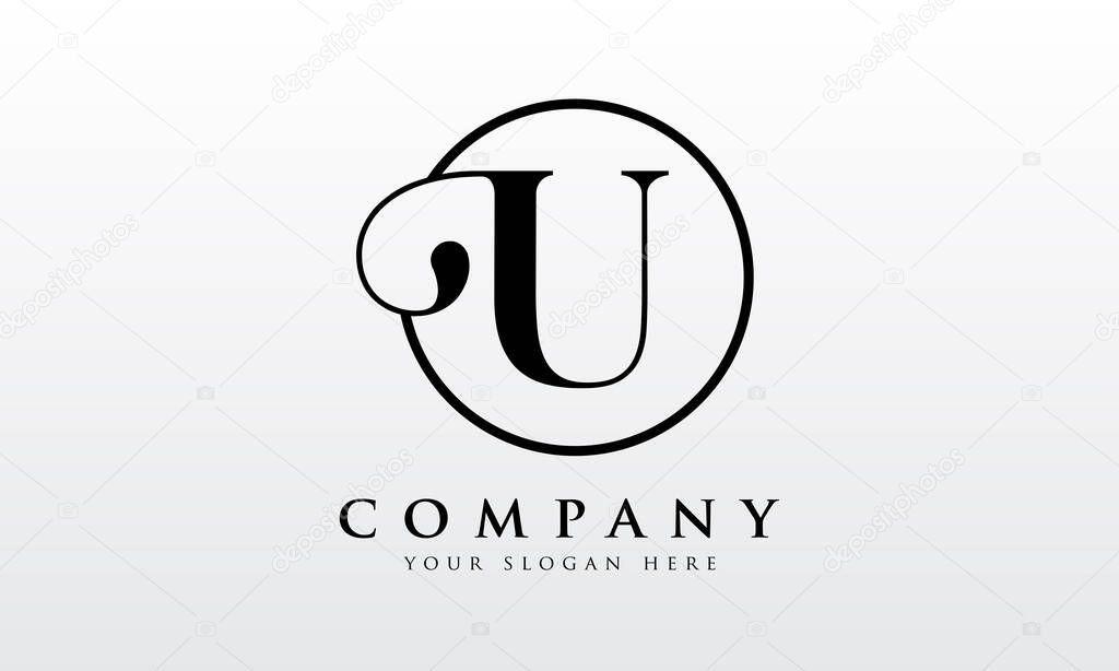 Initial U letter Black Color with White Background Logo Design vector Template. Creative Letter U Logo Design
