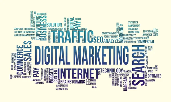 Concetto Business Sfondo Digital Marketing Word Cloud — Foto Stock