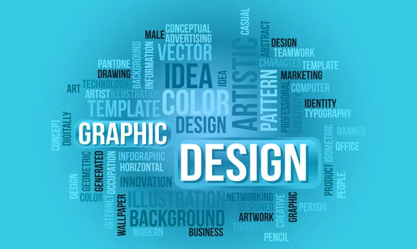 Business Concept Background Progettazione Grafica Futuristica Word Cloud — Vettoriale Stock