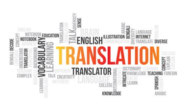 İş Konsepti Arkaplanı, Çeviri Kelime Bulutu Tasarım Vektörü Şablonu