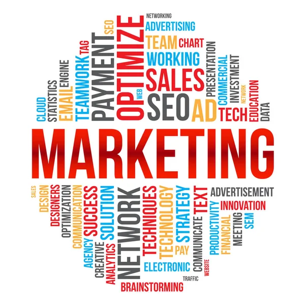Business Concept Digital Marketing Word Modello Vettoriale Cloud — Vettoriale Stock
