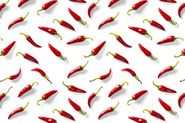 Creative Background Made Red Chili Chilli White Backdrop Minimal Food — Stock Photo, Image