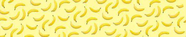 Banán kreatív háttér. pop art banán háttér. Trópusi absztrakt háttér banánnal. Színes gyümölcs sárga banán — Stock Fotó