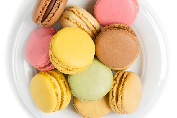 Macaron. Macarons colorés français traditionnels en gros plan, macro — Photo