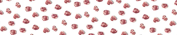 Tło Surowego Mięsa Wieprzowego Plastry Białym Tle Surowe Tło Żywności — Zdjęcie stockowe