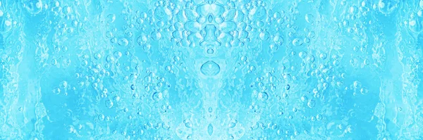 Μπλε διαφανές καθαρό πόσιμο νερό αφηρημένο φόντο. επιφάνεια του νερού με φυσαλίδες αέρα φόντο — Φωτογραφία Αρχείου