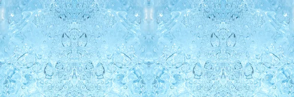 Blue transparent clean drinking water abstract background. water surface with air bubbles background — Stock Photo, Image