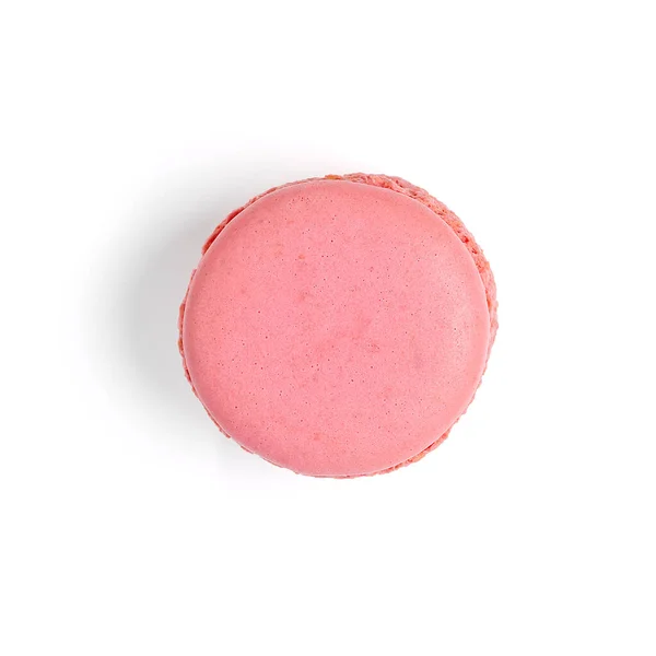 Macaron. Traditionelle französische farbenfrohe Makronen aus nächster Nähe, Makro isoliert auf weißem Hintergrund — Stockfoto
