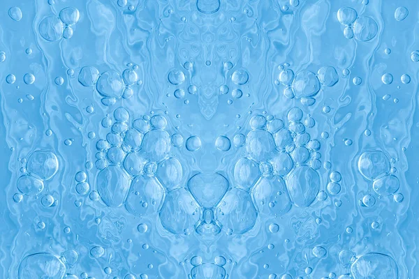 Blue transparent clean drinking water abstract background. water surface with air bubbles background — Stock Photo, Image