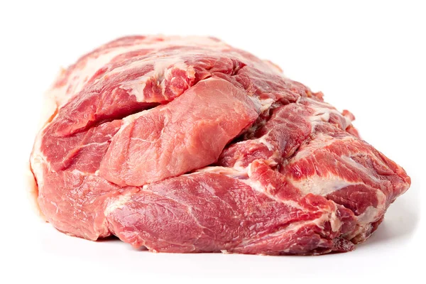 Carne fresca de porco crua isolada sobre fundo branco. — Fotografia de Stock