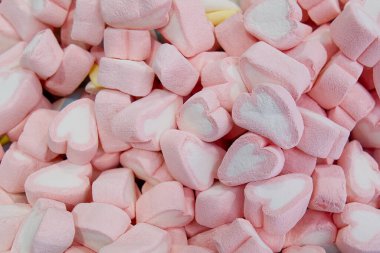 Şekercideki renkli şekerler. Şekerci dükkanının tatlı reçeli detayından yapılmış renkli arka plan