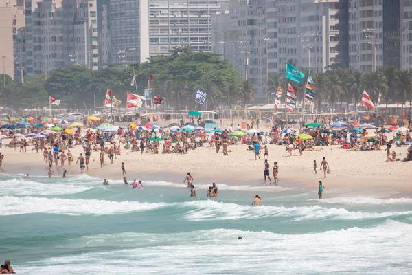 Spiaggia Copacabana Rio Janeiro Brasile Settembre 2020 Persona Che Gode — Foto Stock