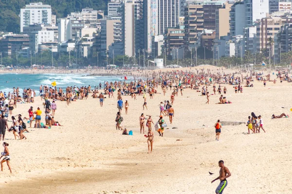 Spiaggia Ipanema Rio Janeiro Brasile Agosto 2020 Persona Che Gode — Foto Stock