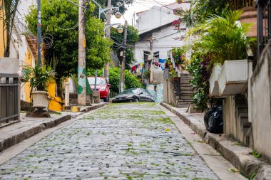 Rio de Janeiro, Brezilya şehir merkezindeki bir çukur tepe - 21 Kasım 2020: Ladeira joao homem, gebelik tepesinde, Rio de Janeiro liman bölgesinde yer alır..