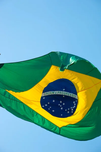 Bandeira Brasil Livre Rio Janeiro Brasil — Fotografia de Stock