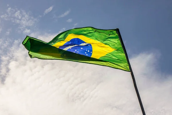 Brazil Flag Outdoors Rio Janeiro — Stock Photo, Image