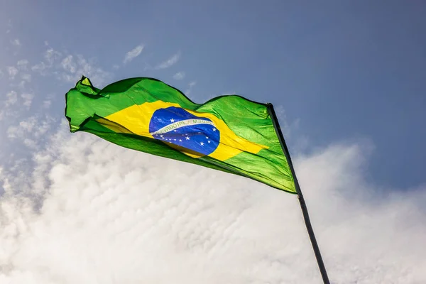 Brazil Flag Outdoors Rio Janeiro — Stock Photo, Image