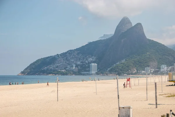 Leeg Ipanema Strand Tijdens Coronavirus Pandemie Rio Janeiro Brazil — Stockfoto