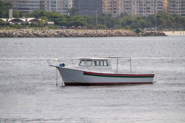 Boats Anchored Guanabara Bay Rio Janeiro Brazil — Stock Photo, Image