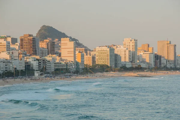 Tramonto Sulla Spiaggia Leblon Rio Janeiro Brasile — Foto Stock
