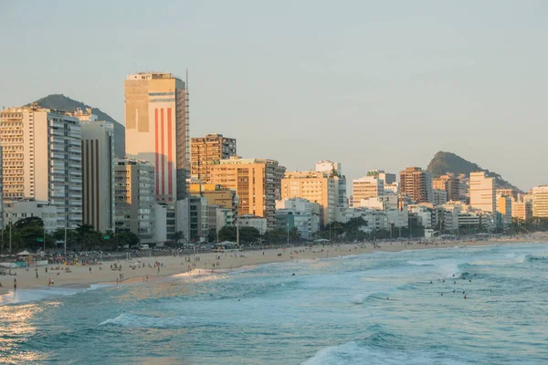 Rio Janeiro Leblon Plajında Gün Batımı Nisan 2021 Rio Janeiro — Stok fotoğraf