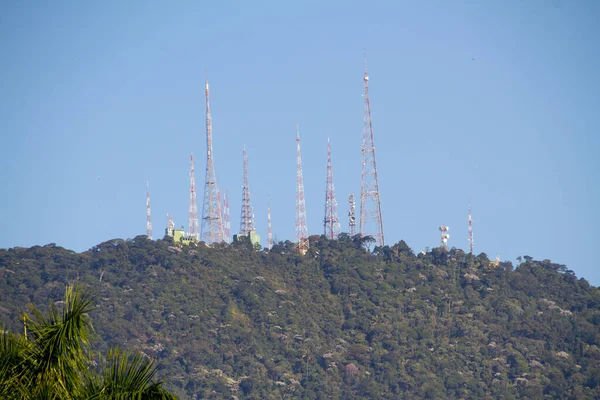 Antenas Topo Colina Sumare Rio Janeiro — Fotografia de Stock