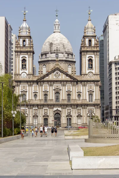 stock image Candelaria Church in Rio de Janeiro,Brazil October 12, 2017. View of Candelaria Church in the center of Rio de Janeiro.