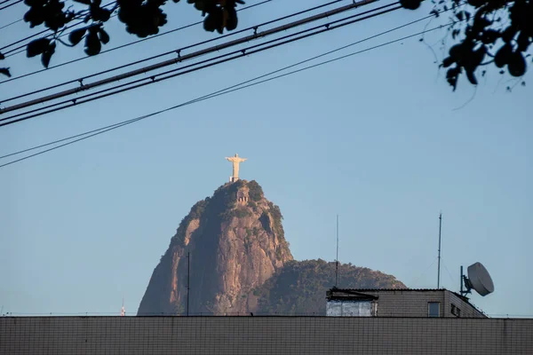 Estátua Cristo Redentor Vista Bairro Urca Rio Janeiro Brasil Julho — Fotografia de Stock