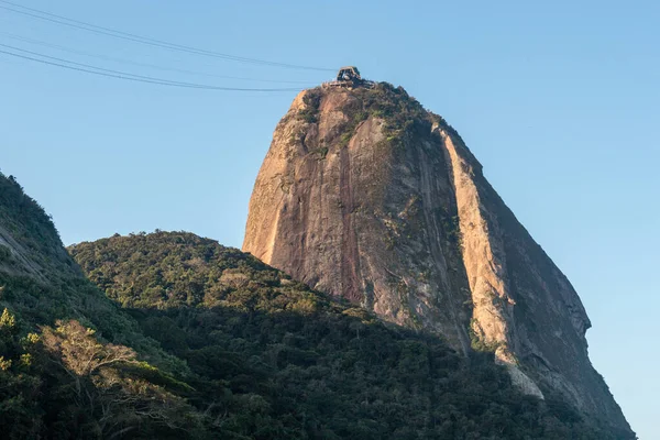 Sockerlimpa Berg Sett Utifrån Urcas Röda Strand Rio Janeiro Brasilien — Stockfoto