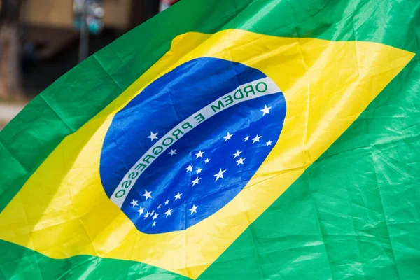 Brazil Flag Upside Outdoors Rio Janeiro Brazil — Stock Photo, Image