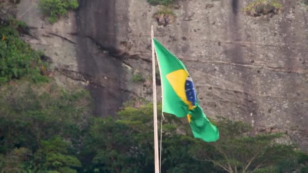 Bandeira Brasil Livre Rio Janeiro Brasil — Vídeo de Stock