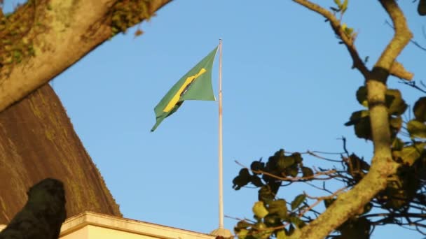 Drapeau Brésil Plein Air Rio Janeiro Brésil — Video