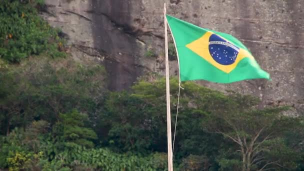 Drapeau Brésil Plein Air Rio Janeiro Brésil — Video