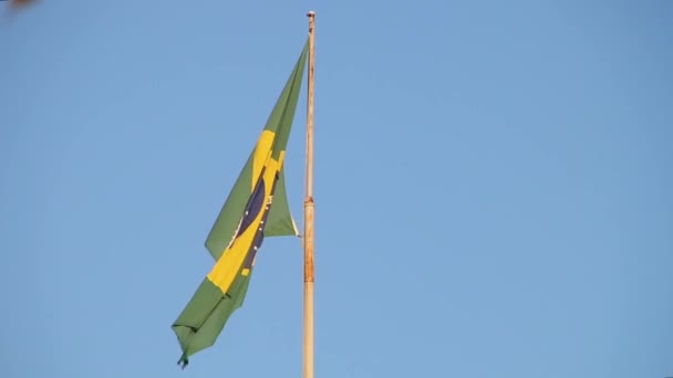 Bandeira Brasil Livre Rio Janeiro Brasil — Vídeo de Stock