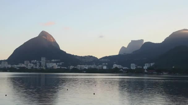 Vista Lagoa Rodrigo Freitas Rio Janeiro Brasil — Vídeo de Stock