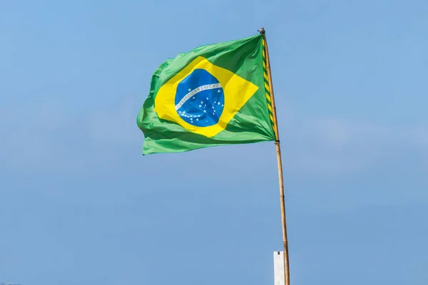 Bandera Brasil Aire Libre Rio Janeiro — Foto de Stock