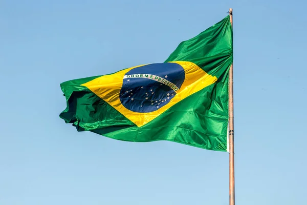 Brasilianische Flagge Freien Rio Janeiro — Stockfoto
