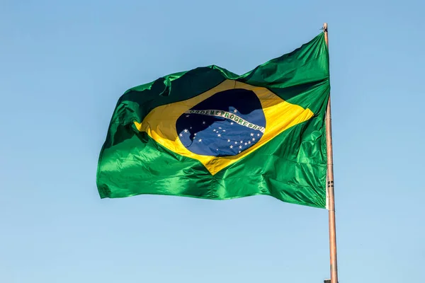 Brasilianische Flagge Freien Rio Janeiro — Stockfoto